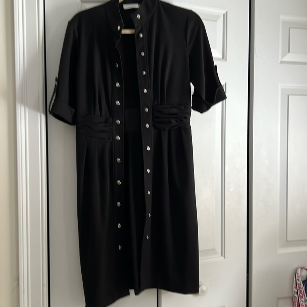 Elegant classy black dress with snap buttons